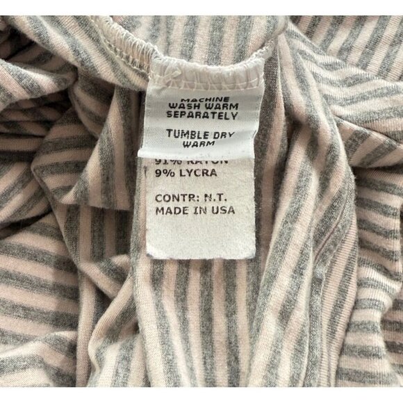 Cut Loose Soft Jersey Knit Top Stretchy 3/4 Sleeve Pink Gray Stripe Swing Size M - Picture 6 of 8